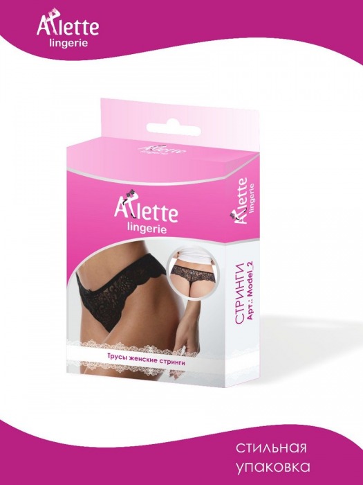 Стильные кружевные трусики-стринги + презервативы - Arlette Lingerie купить с доставкой