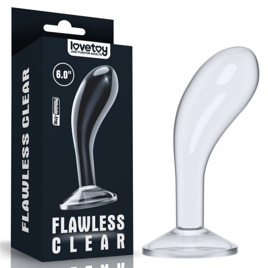 Прозрачный стимулятор простаты Flawless Clear Prostate Plug - 15 см. - Lovetoy - в Пушкино купить с доставкой