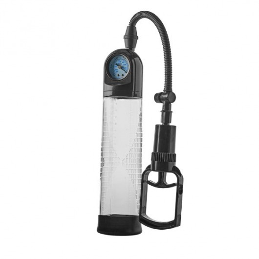 Прозрачная вакуумная помпа с манометром Deluxe Penis Pump - Dream Toys - в Пушкино купить с доставкой