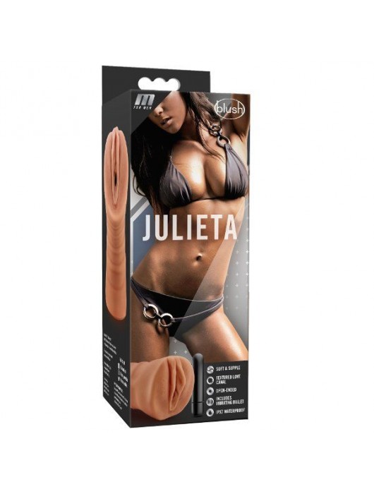 Мастурбатор-вагина цвета карамели Julieta с вибрацией - Blush Novelties - в Пушкино купить с доставкой