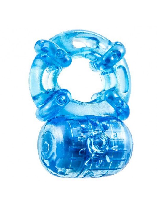 Голубое эрекционное виброкольцо Reusable 5 Function Cock Ring - Blush Novelties - в Пушкино купить с доставкой