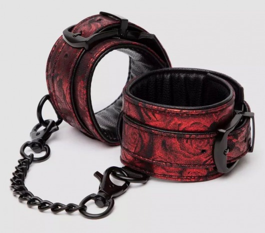 Красно-черные наручники Reversible Faux Leather Wrist Cuffs - Fifty Shades of Grey - купить с доставкой в Пушкино