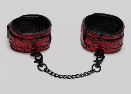 Красно-черные оковы Reversible Faux Leather Ankle Cuffs - Fifty Shades of Grey - купить с доставкой в Пушкино