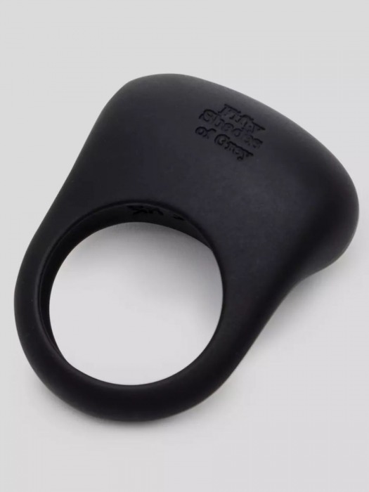 Черное эрекционное виброкольцо Sensation Rechargeable Vibrating Love Ring - Fifty Shades of Grey - в Пушкино купить с доставкой