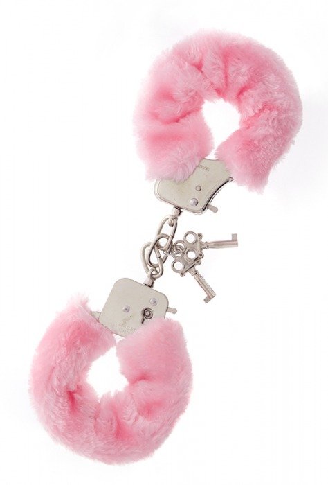 Металлические наручники с розовой меховой опушкой METAL HANDCUFF WITH PLUSH PINK - Dream Toys - купить с доставкой в Пушкино