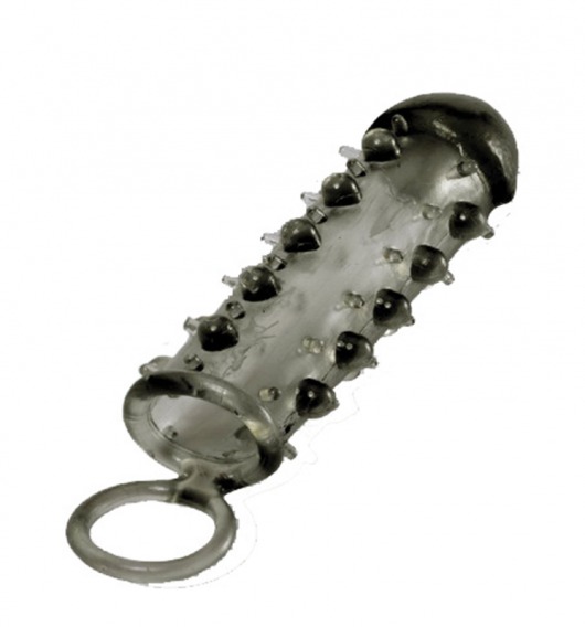 Дымчатая стимулирующая насадка с закрытой головкой SAMURAI PENIS SLEEVE BLACK - 14,5 см. - NMC - в Пушкино купить с доставкой