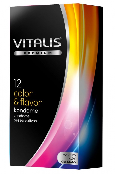 Цветные ароматизированные презервативы VITALIS PREMIUM color   flavor - 12 шт. - Vitalis - купить с доставкой в Пушкино