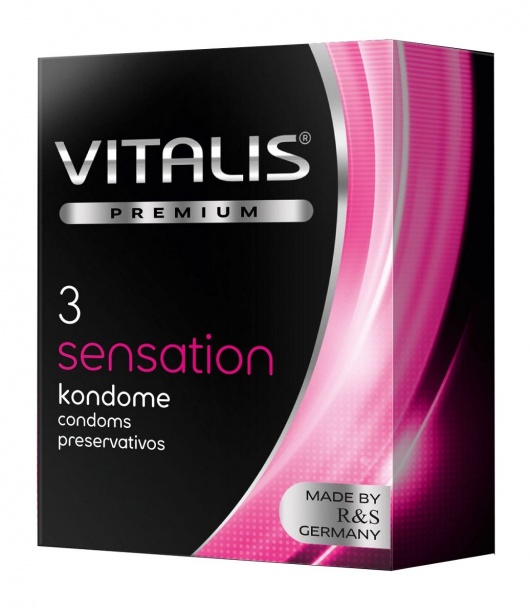 Презервативы с пупырышками и кольцами VITALIS PREMIUM sensation - 3 шт. - Vitalis - купить с доставкой в Пушкино