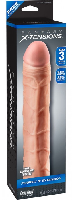 Телесная удлиняющая насадка Perfect 3 Extension - 22 см. - Pipedream - в Пушкино купить с доставкой