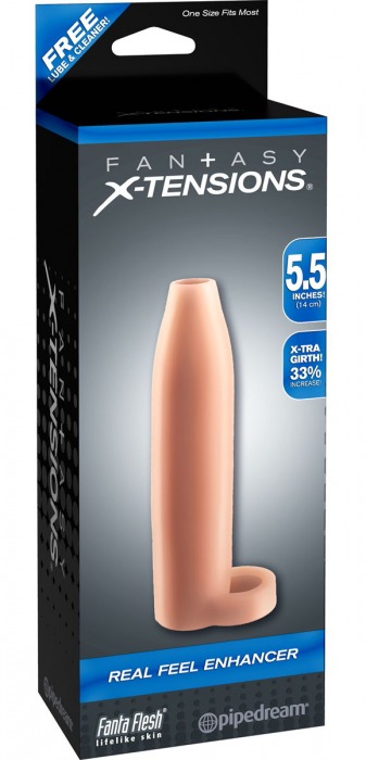 Насадка-расширитель с кольцом для подхвата мошонки Real Feel Enhancer - 14 см. - Pipedream - в Пушкино купить с доставкой