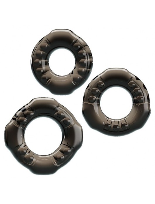 Набор из 3 эластичных дымчатых эрекционных колец - Baile - в Пушкино купить с доставкой