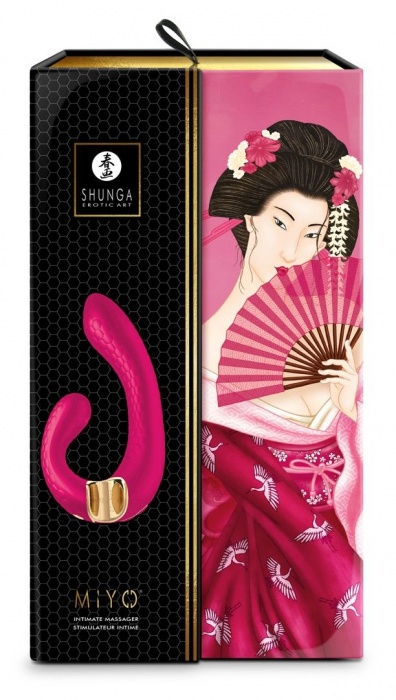 Малиновый гибкий вибростимулятор MIYO с двумя моторами - 18,5 см. - Shunga