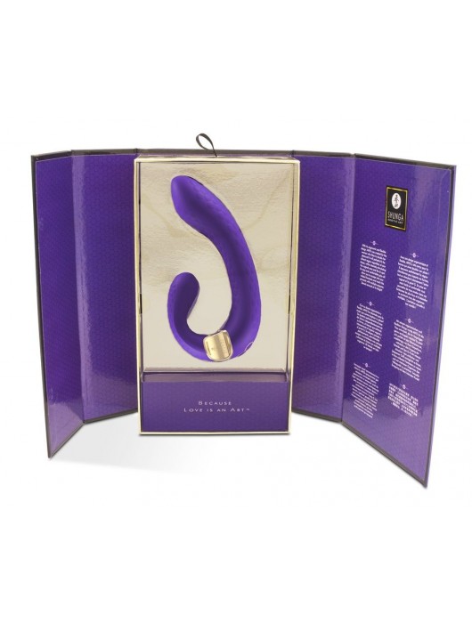 Фиолетовый гибкий вибростимулятор MIYO с двумя моторами - 18,5 см. - Shunga