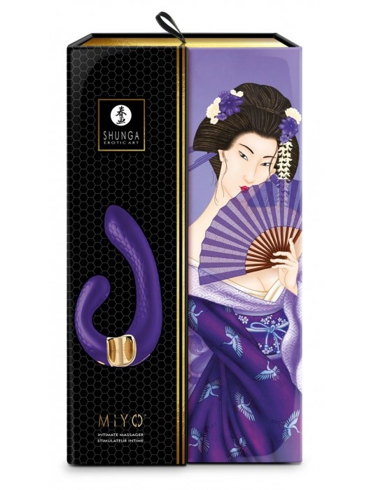 Фиолетовый гибкий вибростимулятор MIYO с двумя моторами - 18,5 см. - Shunga