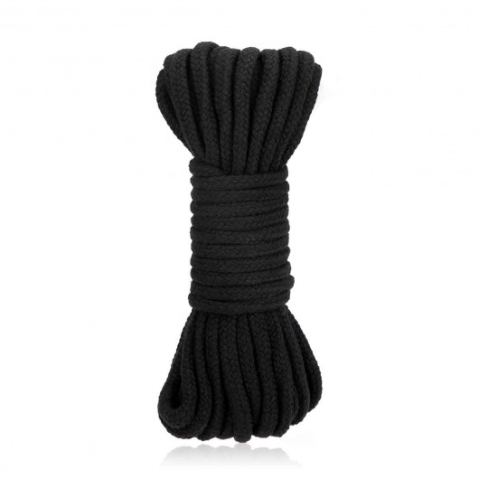 Черная хлопковая веревка для связывания Bondage Rope - 10 м. - Lux Fetish - купить с доставкой в Пушкино