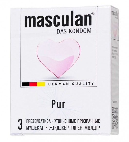 Супертонкие презервативы Masculan Pur - 3 шт. - Masculan - купить с доставкой в Пушкино
