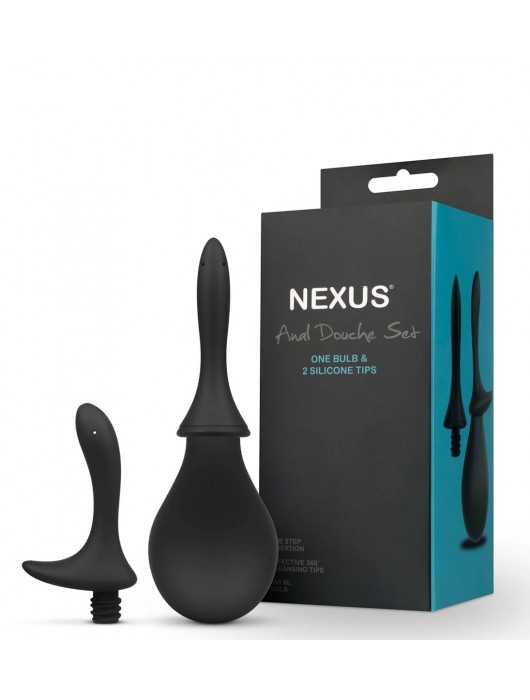 Черный анальный душ Nexus Anal Douche Set с 2 сменными насадками - Nexus Range - купить с доставкой в Пушкино