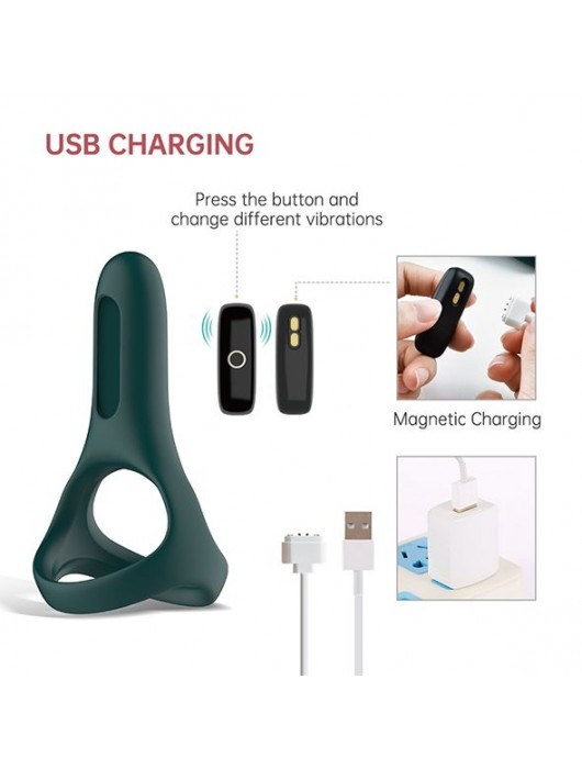 Изумрудное виброкольцо Magic Motion Rise с подхватом мошонки - Magic Motion - в Пушкино купить с доставкой