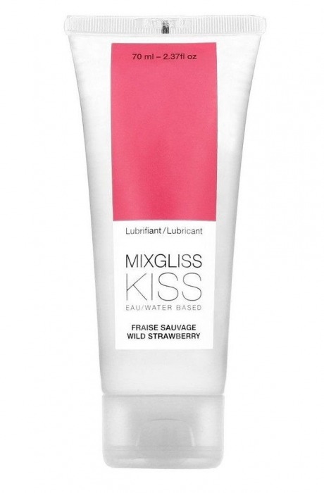 Смазка на водной основе Mixgliss Kiss с ароматом земляники - 70 мл. - Mixgliss - купить с доставкой в Пушкино