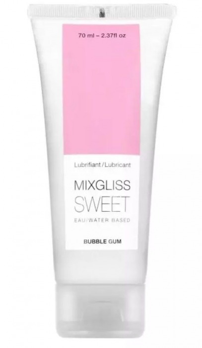 Смазка на водной основе Mixgliss Sweet с ароматом бабл-гам - 70 мл. - Mixgliss - купить с доставкой в Пушкино