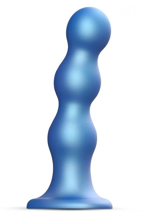 Голубая насадка Strap-On-Me Dildo Plug Balls size L - Strap-on-me - купить с доставкой в Пушкино