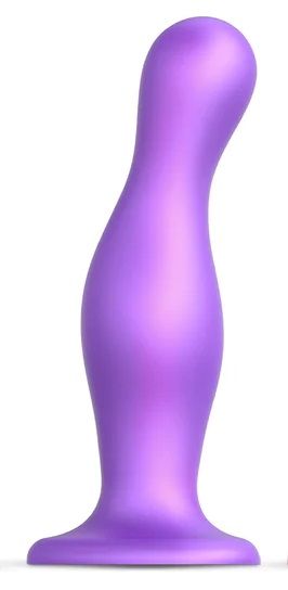 Фиолетовая насадка Strap-On-Me Dildo Plug Curvy size L - Strap-on-me - купить с доставкой в Пушкино