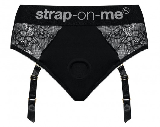 Черные трусики для насадок Diva Lingerie Harness - size L - Strap-on-me - купить с доставкой в Пушкино