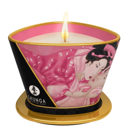 Массажная свеча Rose Petals с ароматом розы - 170 мл. - Shunga - купить с доставкой в Пушкино