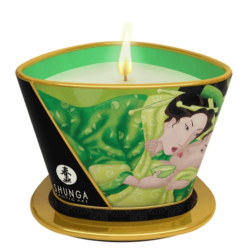 Массажная свеча Exotic Green Tea с ароматом зелёного чая - 170 мл. - Shunga - купить с доставкой в Пушкино