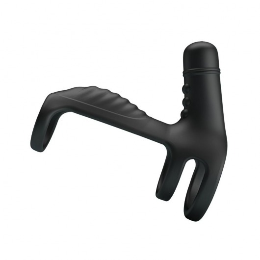 Черная вибронасадка на пенис Vibrating Penis Sling - Baile - в Пушкино купить с доставкой