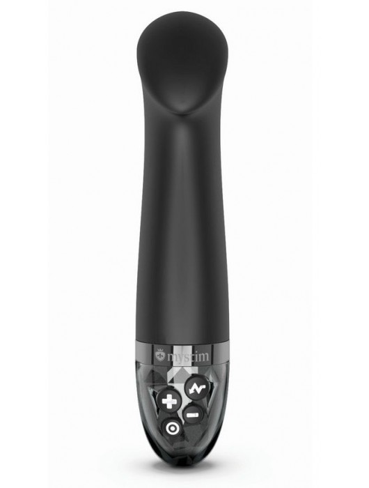 Черный вибратор с функцией электростимуляции Right on Ron - 17 см. - MyStim - купить с доставкой в Пушкино