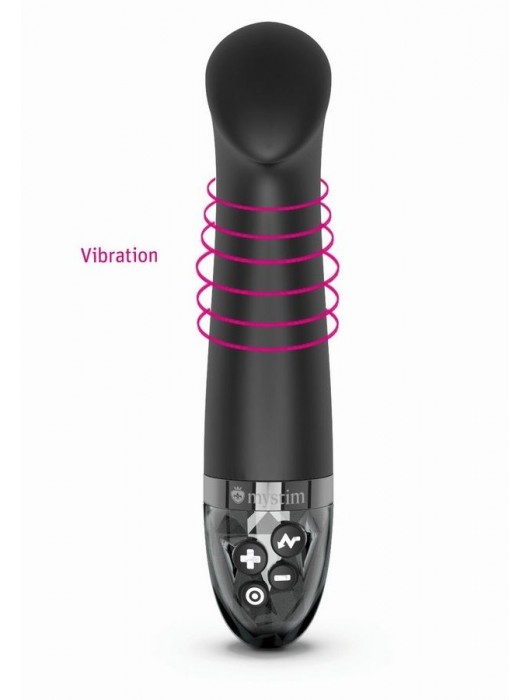 Черный вибратор с функцией электростимуляции Right on Ron - 17 см. - MyStim - купить с доставкой в Пушкино