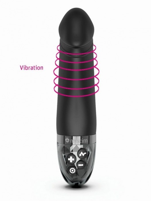 Черный вибратор с электростимуляцией Real Deal Neal - 16,5 см. - MyStim - купить с доставкой в Пушкино