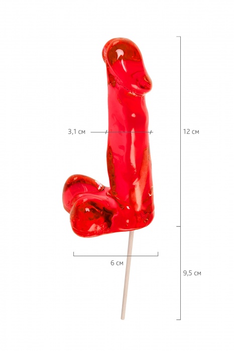 Красный леденец в форме члена со вкусом виски - 173 гр. - Sosuчki - купить с доставкой в Пушкино