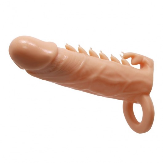 Телесная удлиняющая насадка Penis Sleeve Emmitt - 17 см. - Baile - в Пушкино купить с доставкой