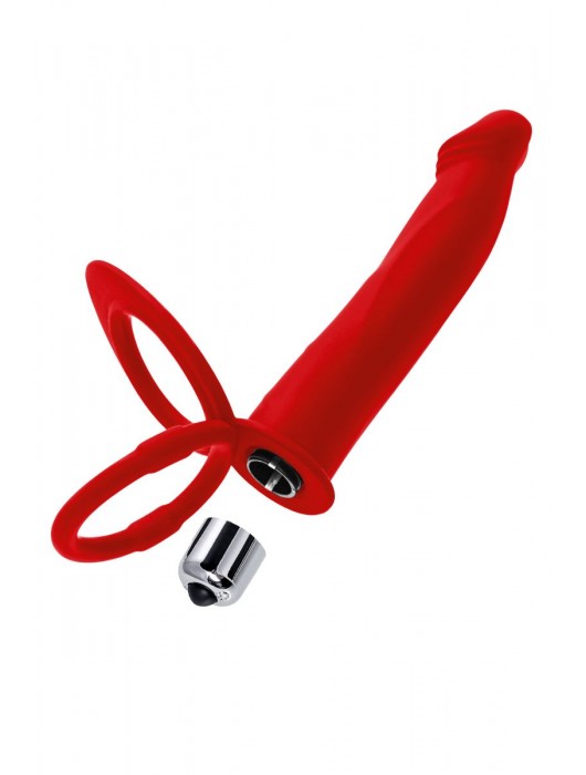 Красная насадка на пенис для двойного проникновения - 19 см. - ToyFa - купить с доставкой в Пушкино