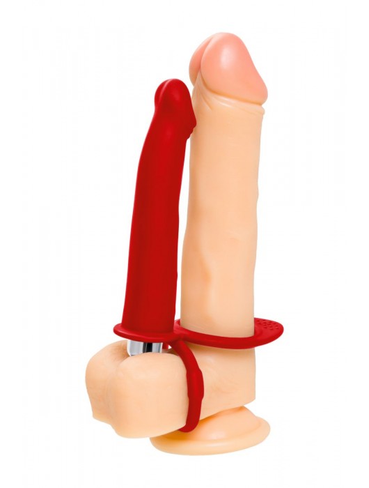 Красная насадка на пенис для двойного проникновения - 19 см. - ToyFa - купить с доставкой в Пушкино