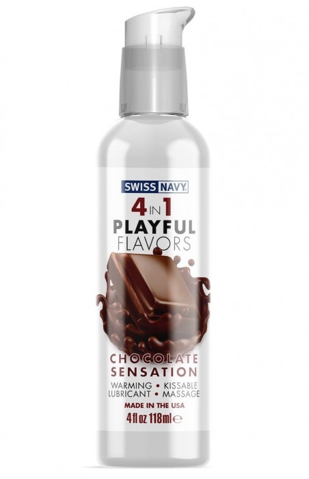 Массажный гель 4-в-1 Chocolate Sensation с ароматом шоколада - 118 мл. - Swiss navy - купить с доставкой в Пушкино