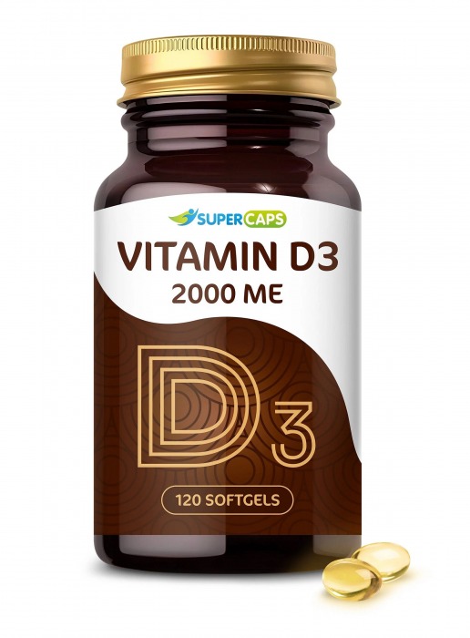 Пищевая добавка SuperCaps VITAMIN D3 2000 ME - 120 капсул - SuperCaps - купить с доставкой в Пушкино