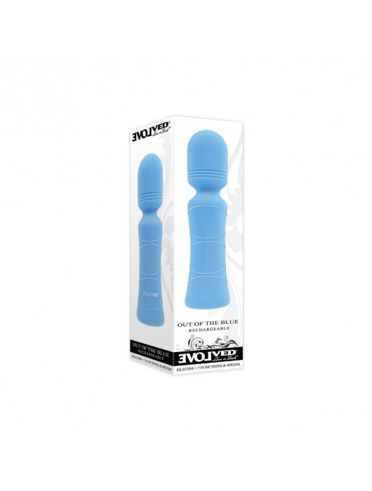Голубой wand-вибратор Out Of The Blue - 10,5 см. - Evolved