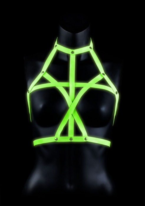 Портупея Bra Harness с неоновым эффектом - размер L-XL - Shots Media BV - купить с доставкой в Пушкино