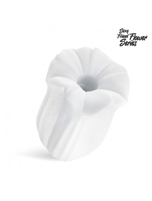 Белый нереалистичный мастурбатор в форме бутона цветка Datura - 1137 - в Пушкино купить с доставкой