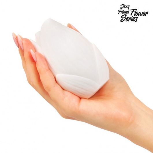 Белый нереалистичный мастурбатор в форме бутона цветка Lotus - 1137 - в Пушкино купить с доставкой