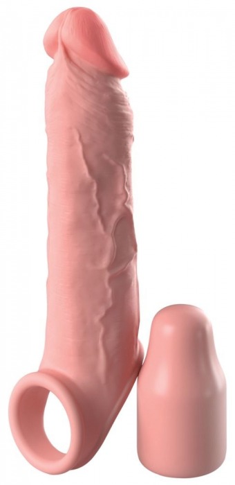 Телесная насадка-удлинитель 2 Inch Silicone X-tension with Strap - 20,3 см. - Pipedream - в Пушкино купить с доставкой