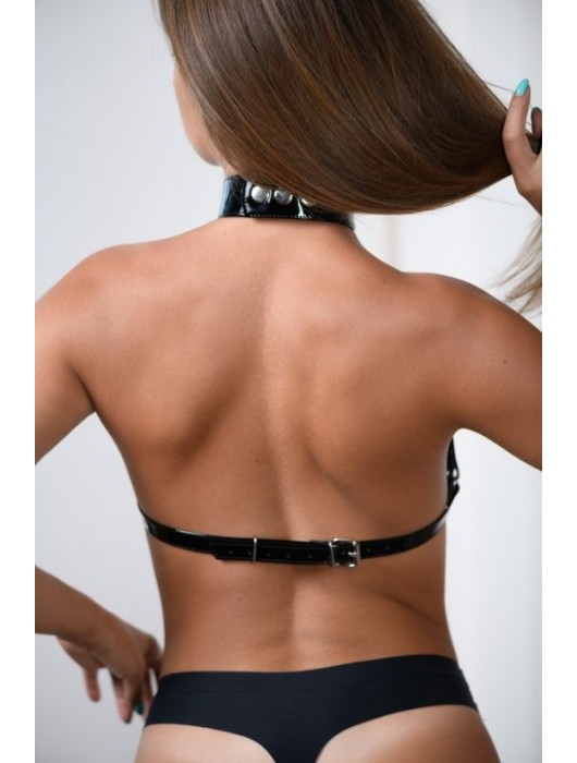 Сбруя из черной лаковой кожи - БДСМ Арсенал - купить с доставкой в Пушкино