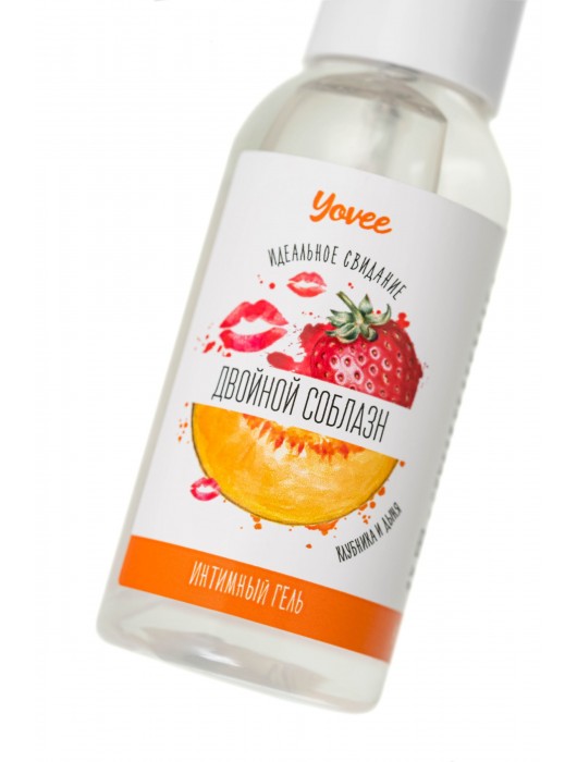 Съедобная гель-смазка Yovee «Двойной соблазн» с Д-пантенолом и вкусом клубники и дыни - 50 мл. - ToyFa - купить с доставкой в Пушкино