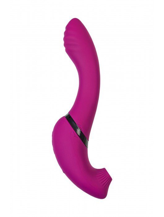 Фиолетовый поворотный вибратор c вакуумной стимуляцией Spinser - 23 см. - JOS