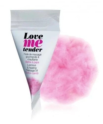Съедобное согревающее массажное масло Love Me Tender Cotton Candy с ароматом сладкой ваты - 10 мл. - Love to Love - купить с доставкой в Пушкино