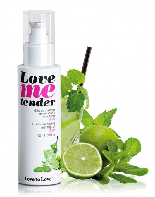 Съедобное согревающее массажное масло Love Me Tender Mojito с ароматом мохито - 100 мл. - Love to Love - купить с доставкой в Пушкино