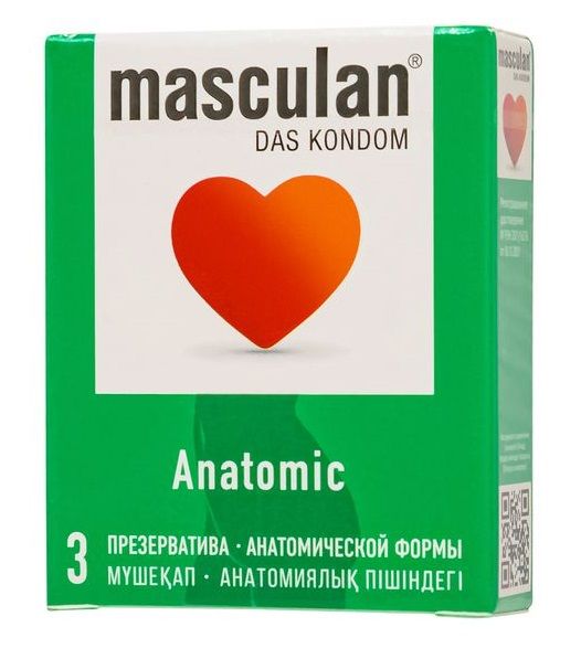 Презервативы анатомической формы Masculan Anatomic - 3 шт. - Masculan - купить с доставкой в Пушкино